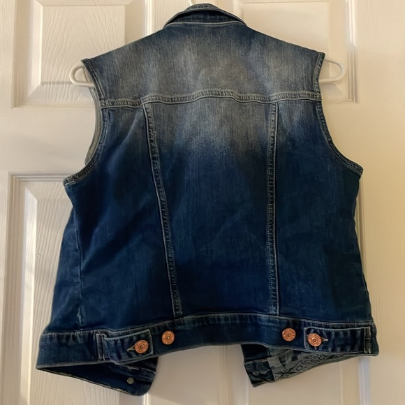 Mavi distressed denim jean vest Aztec western cowgirl country punk grunge - Picture 7 of 7